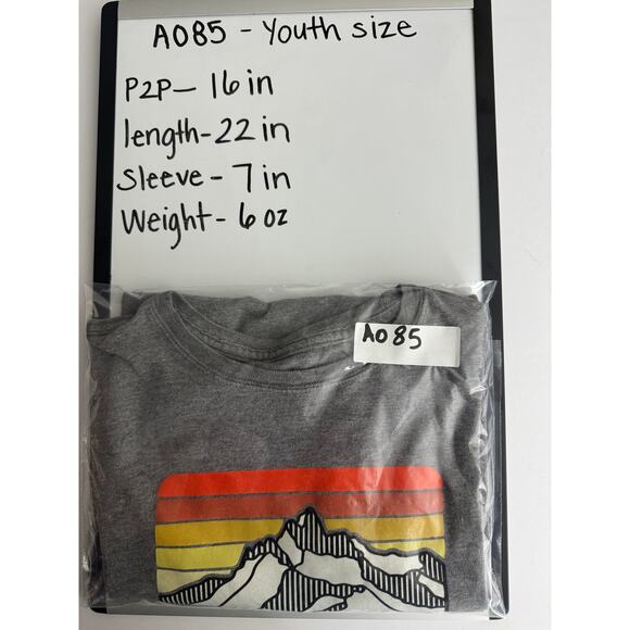 Patagonia Youth Graphic T-Shirt – Gray | Mountains Logo - Picture 5 of 5